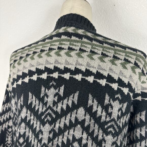 Roxy Cardigan Women Sweater XS/S Blue Green Aztec Tribal Boho Western Open Front - Picture 9 of 14